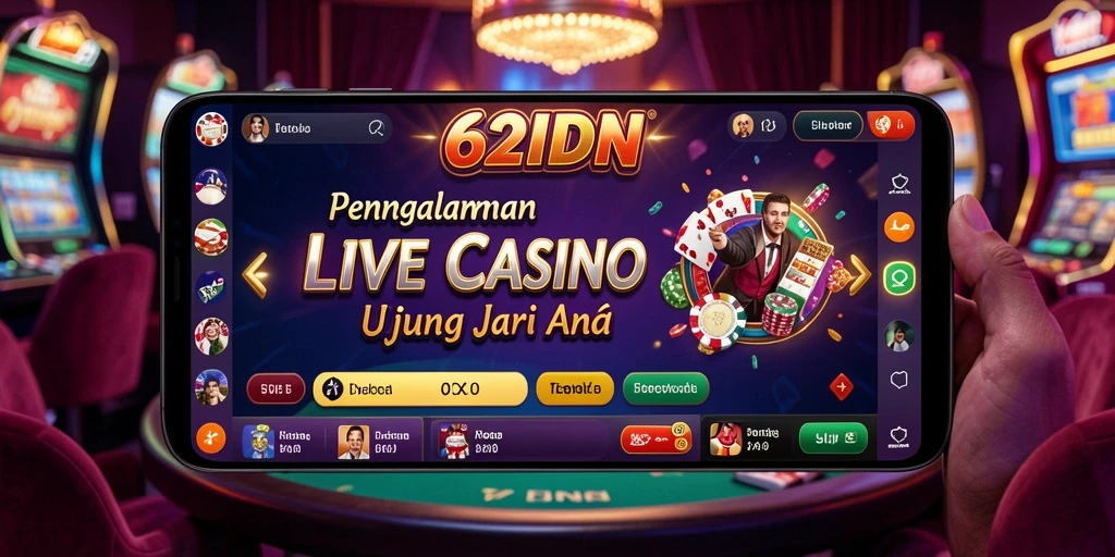 Screenshot utama 62IDN menampilkan gameplay Live Casino yang menegangkan.