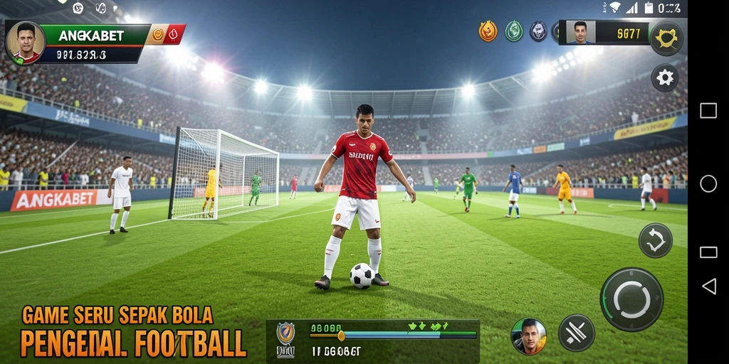Tampilan utama ANGKABET menampilkan momen seru dalam pertandingan Football.