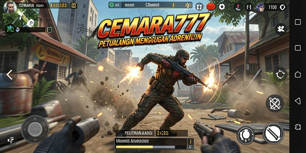 Screenshot gameplay CEMARA777 menampilkan aksi pertempuran yang mendebarkan.