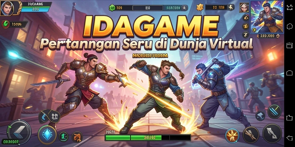 Tampilan gameplay pertarungan yang mendebarkan di IDAGAME.