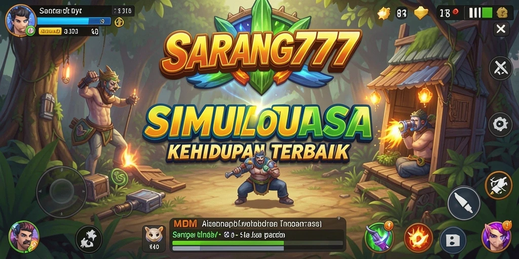 Screenshot SARANG777 menampilkan interaksi karakter dalam gameplay simulasi.