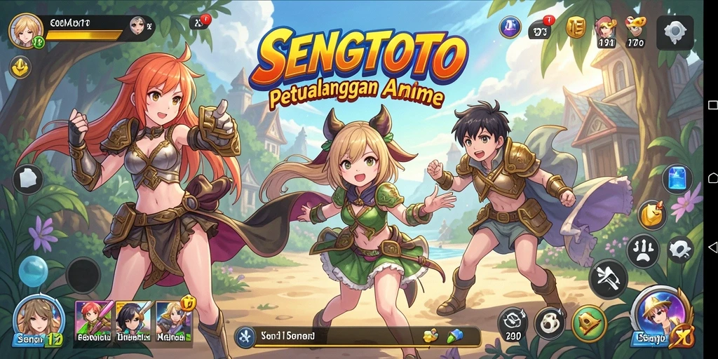 Gameplay seru di dunia anime dengan karakter unik.