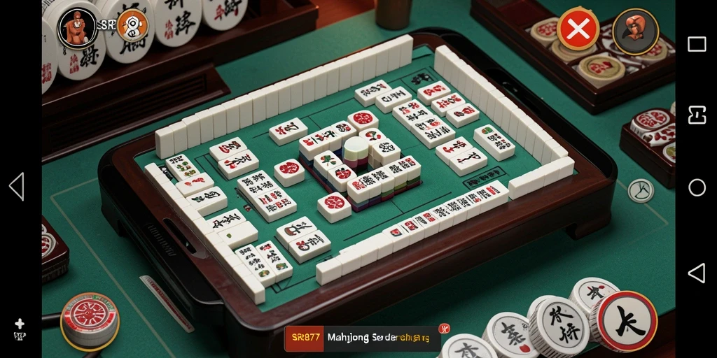 Screenshot menunjukkan gameplay mendebarkan dari Mahjong SR877.